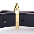 Louis Vuitton Ceinture Leather Belt Black Brown Flower Gold Silver — view 6