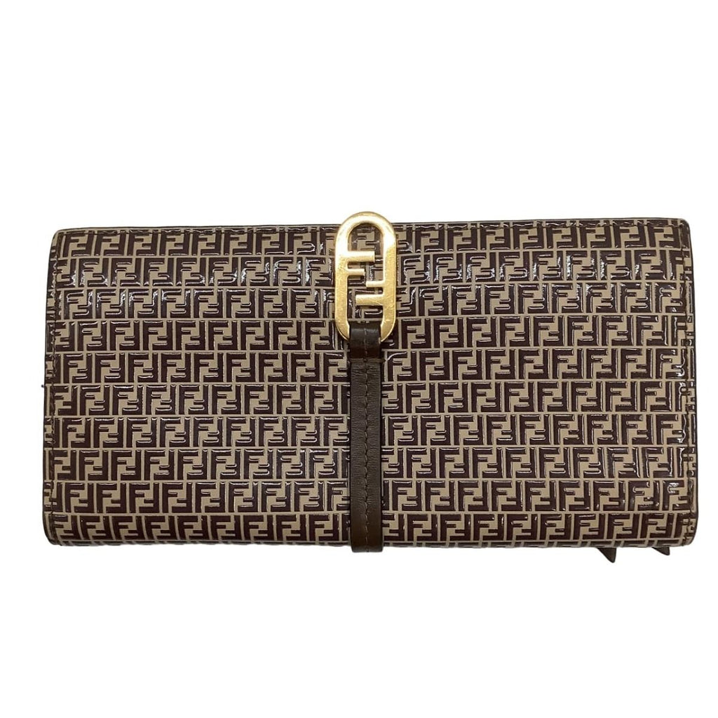 Fendi Wallet Micro FF Pattern Brown