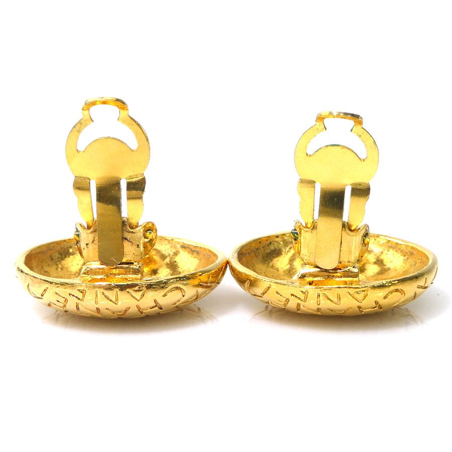 Chanel Earrings Logo Gold — view 6