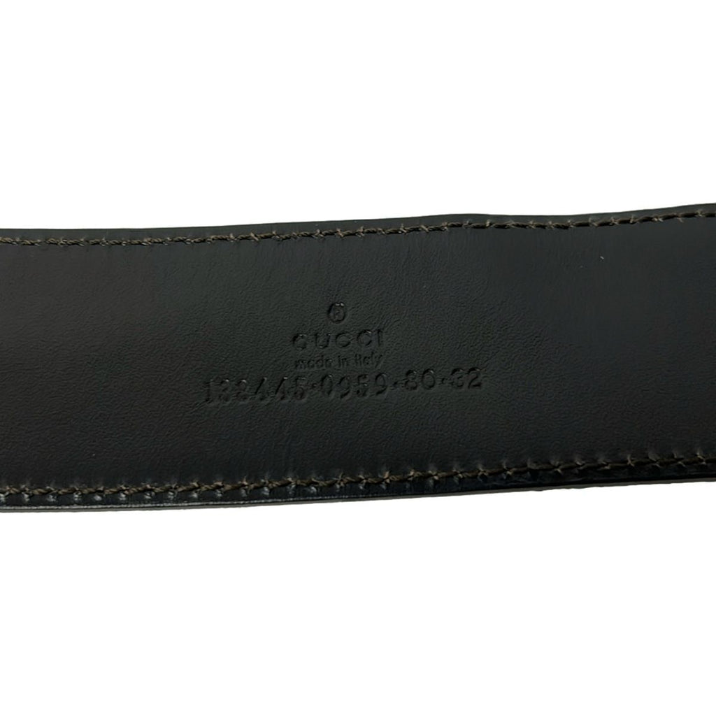Gucci Belt 80 32 Pink Green Cotton Leather — view 4