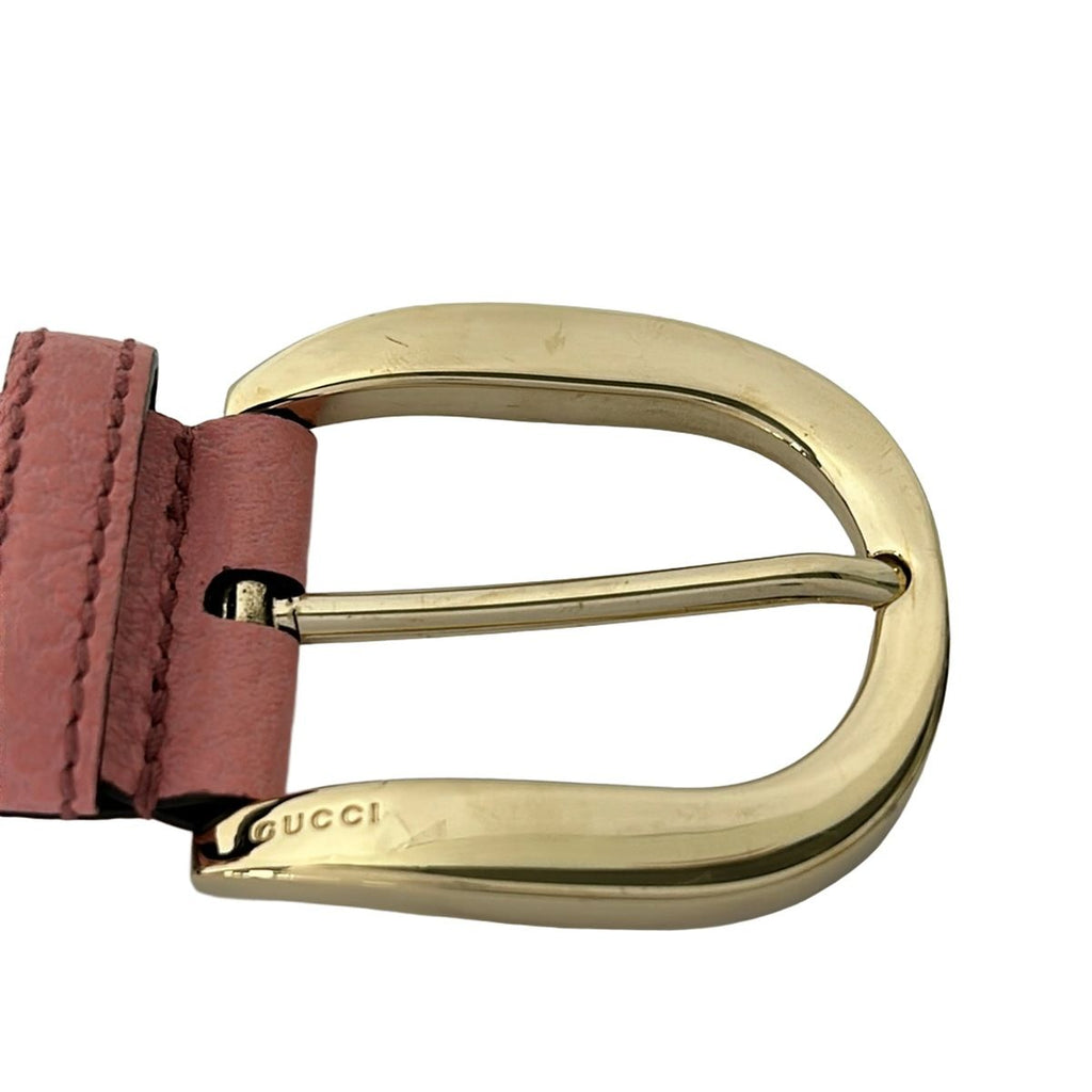 Gucci Belt 80 32 Pink Green Cotton Leather — view 3