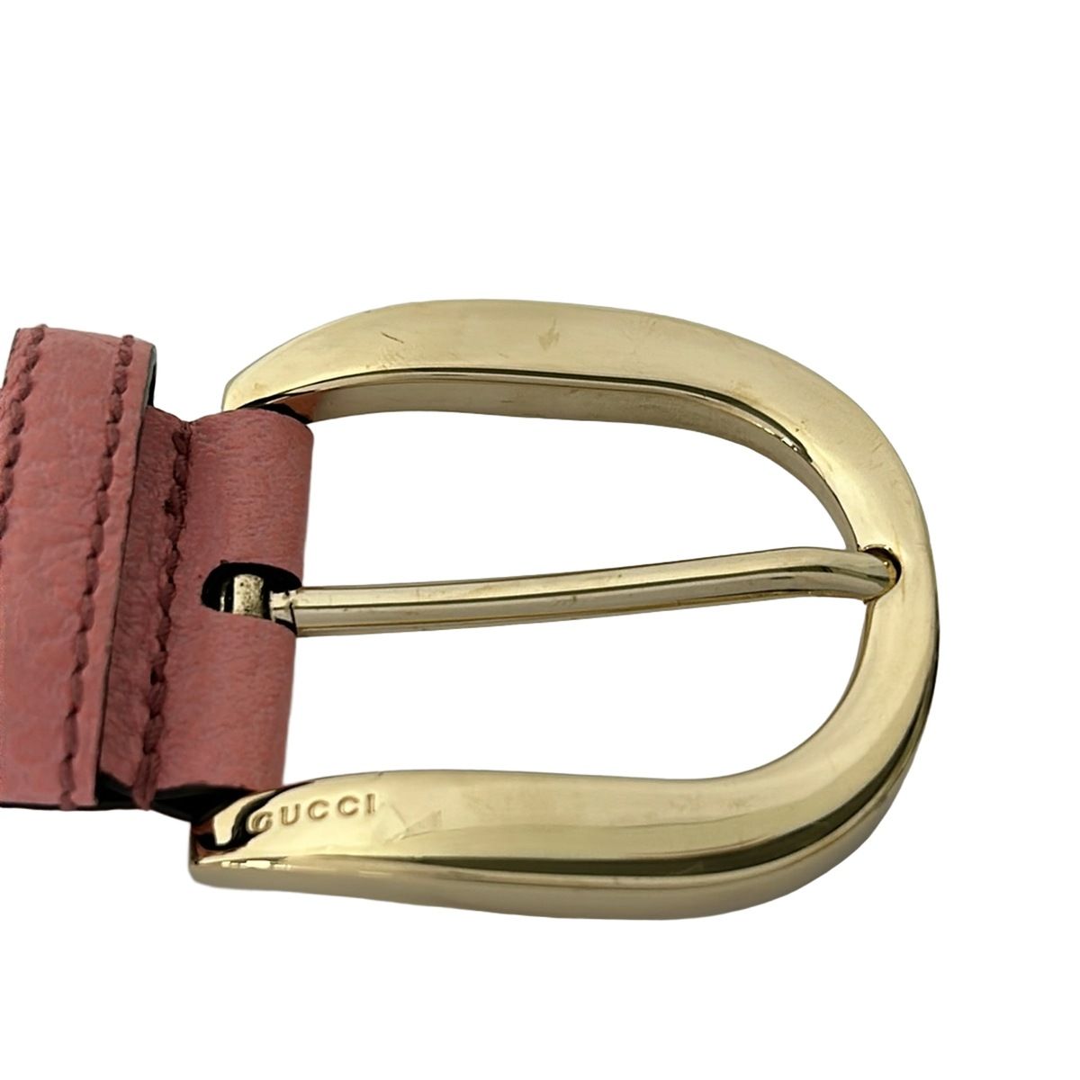 Gucci Belt 80 32 Pink Green Cotton Leather — view 3