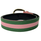 Gucci Belt 80 32 Pink Green Cotton Leather — view 2