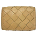 Bottega Veneta Trifold Wallet Intrecciato Light Brown Leather