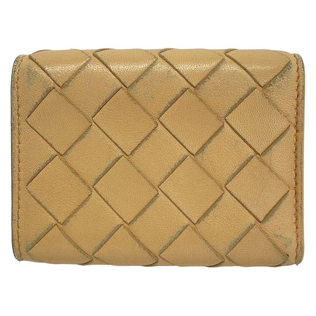 Bottega Veneta Trifold Wallet Intrecciato Light Brown Leather — view 2