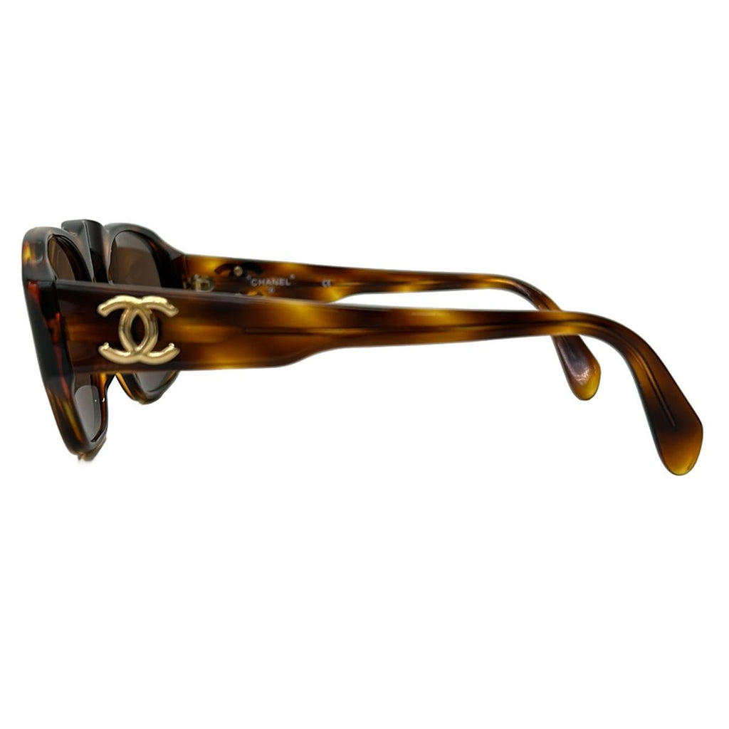 Chanel Sunglasses Black Brown CC Logo Eyewear — view 2