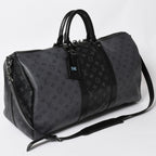 Louis Vuitton LV Keepall Bandouliere 50 Black Gray Silver — view 3