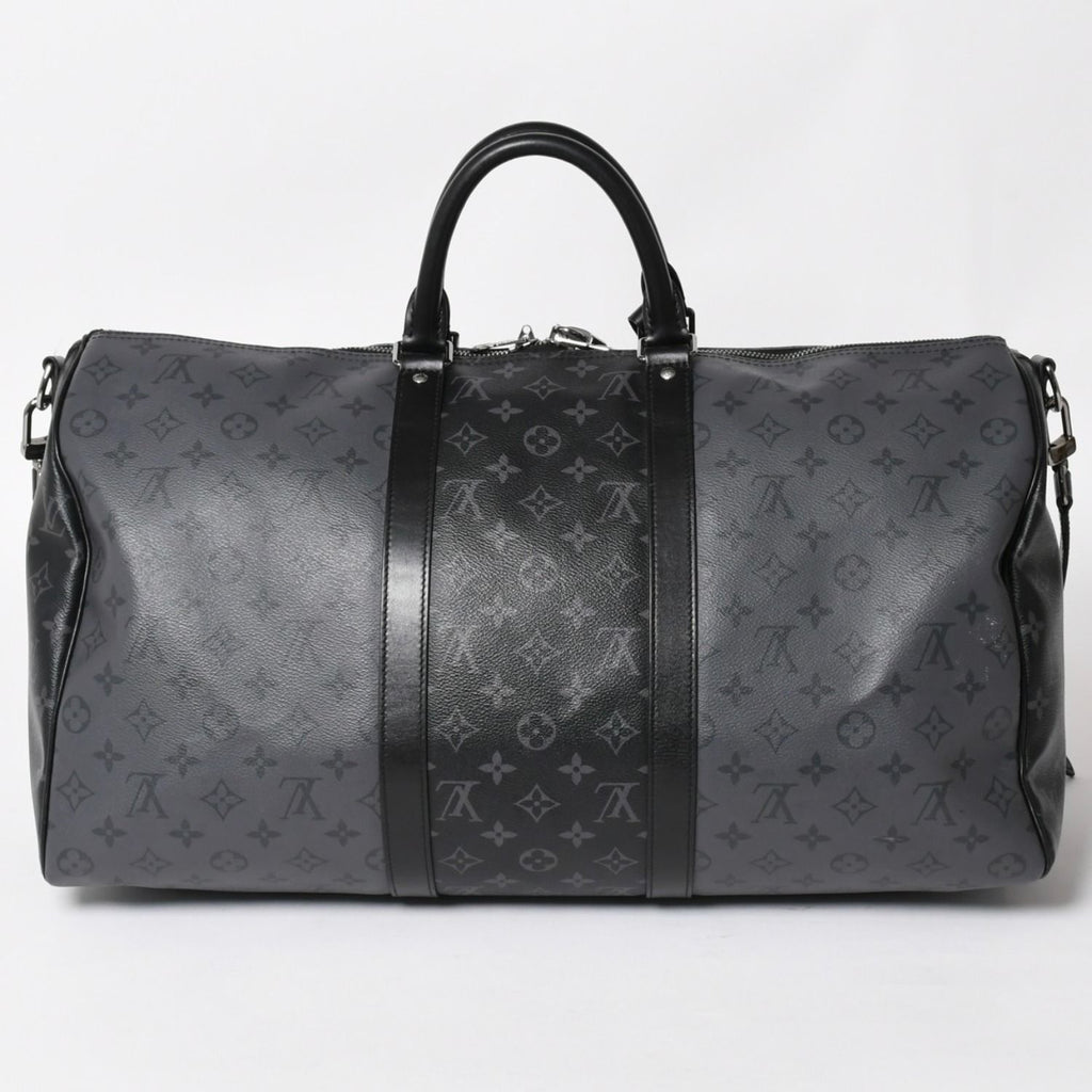 Louis Vuitton LV Keepall Bandouliere 50 Black Gray Silver — view 2