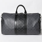 Louis Vuitton LV Keepall Bandouliere 50 Black Gray Silver — view 2