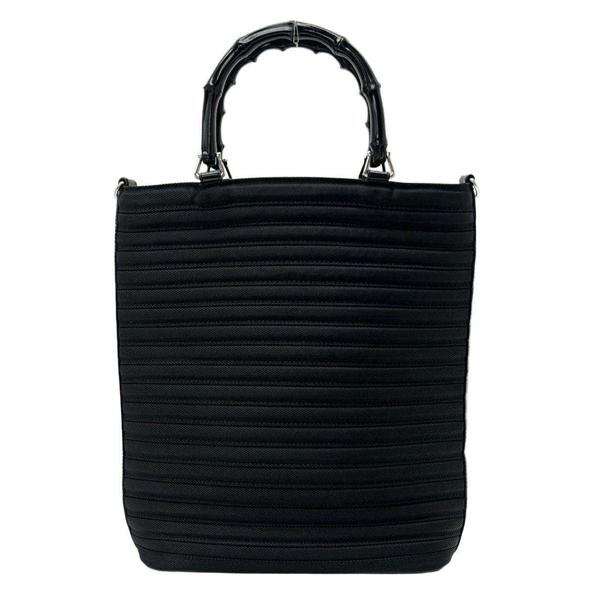 Gucci Handbag Bamboo Black Leather