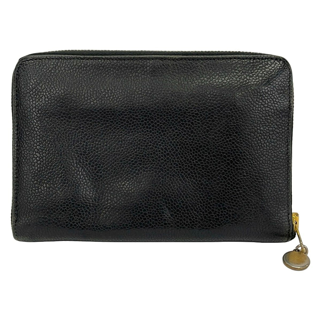 Chanel Wallet Black CC Logo Gold Zip Around — view 2