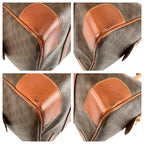 Celine Vintage Macadam Brown Gold Leather Boston — view 4
