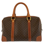 Celine Vintage Macadam Brown Gold Leather Boston — view 2
