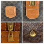 Celine Vintage Macadam Brown Gold Leather Boston — view 3