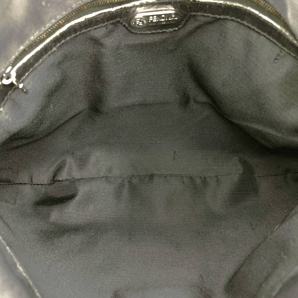 Fendi FF Logo Shoulder Bag Hobo Nylon Black — view 7