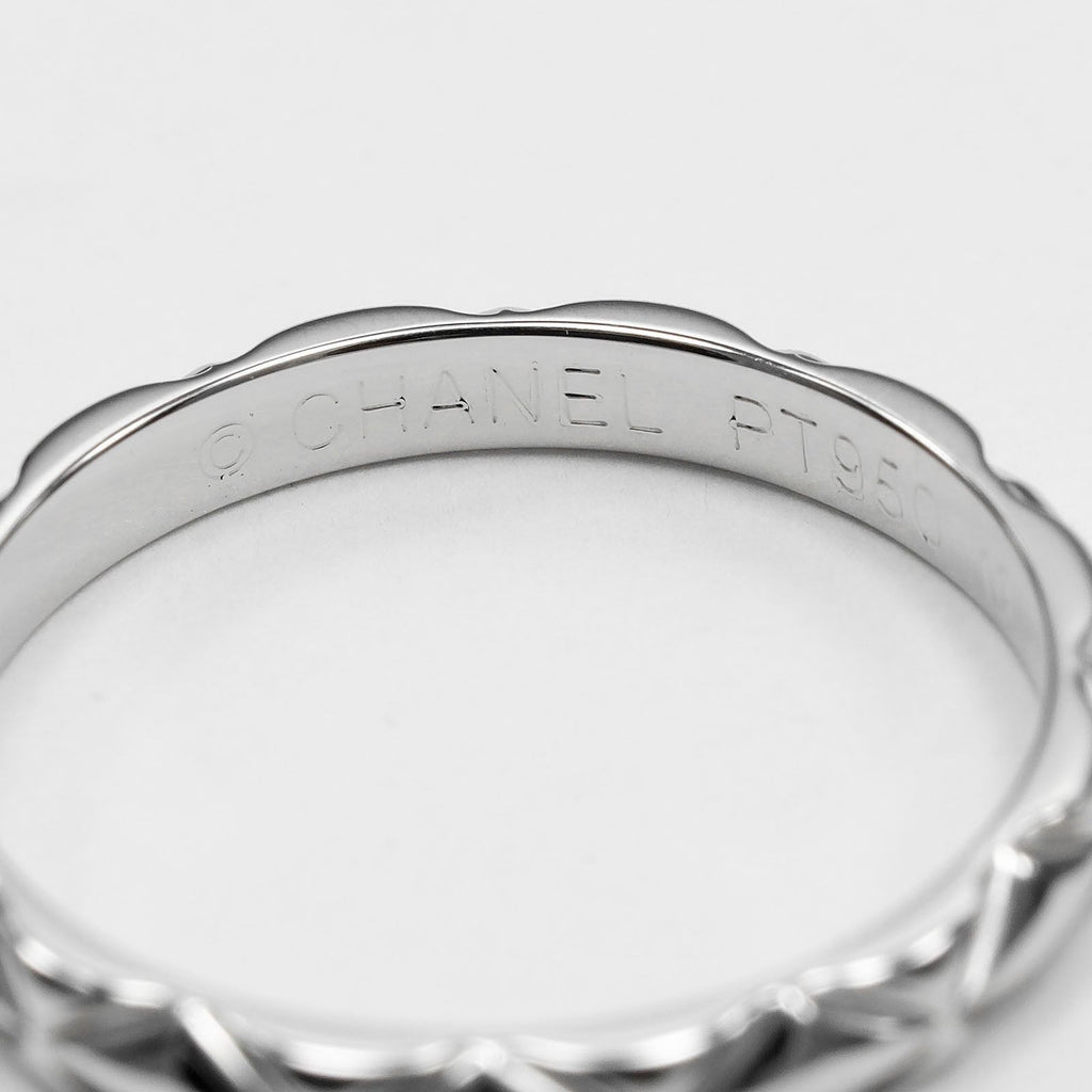 Chanel Quilted Small Platinum Ring — view 4