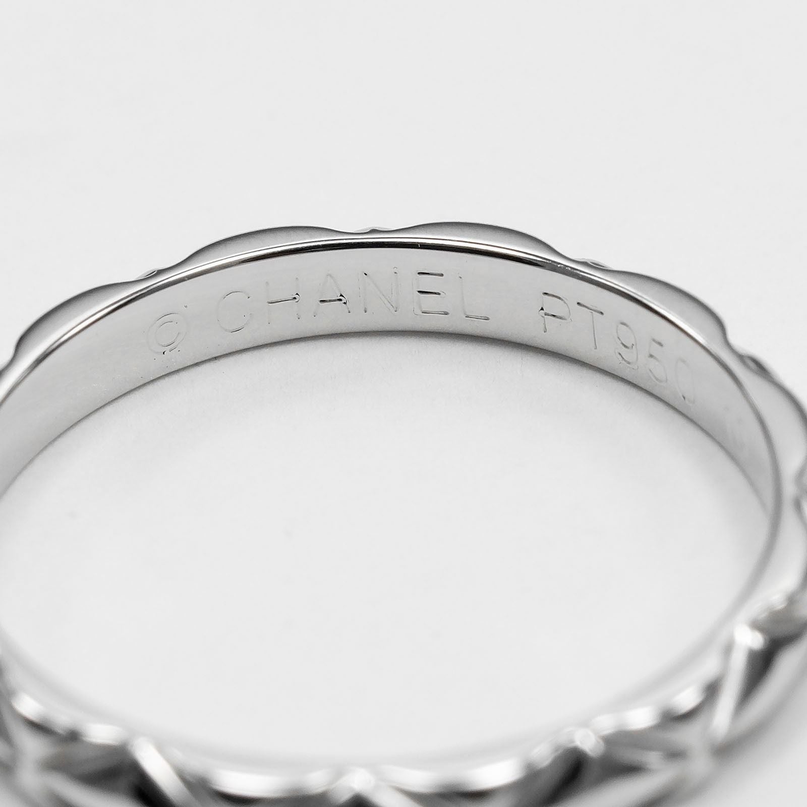 Chanel Quilted Small Platinum Ring — view 4