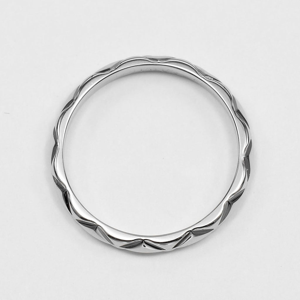 Chanel Quilted Small Platinum Ring — view 9