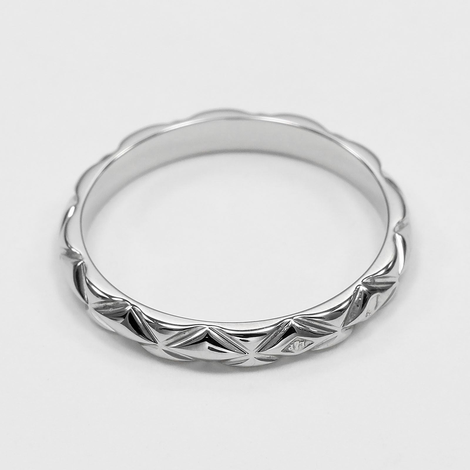 Chanel Quilted Small Platinum Ring — view 7