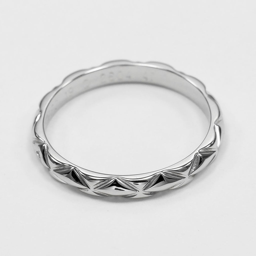 Chanel Quilted Small Platinum Ring — view 6