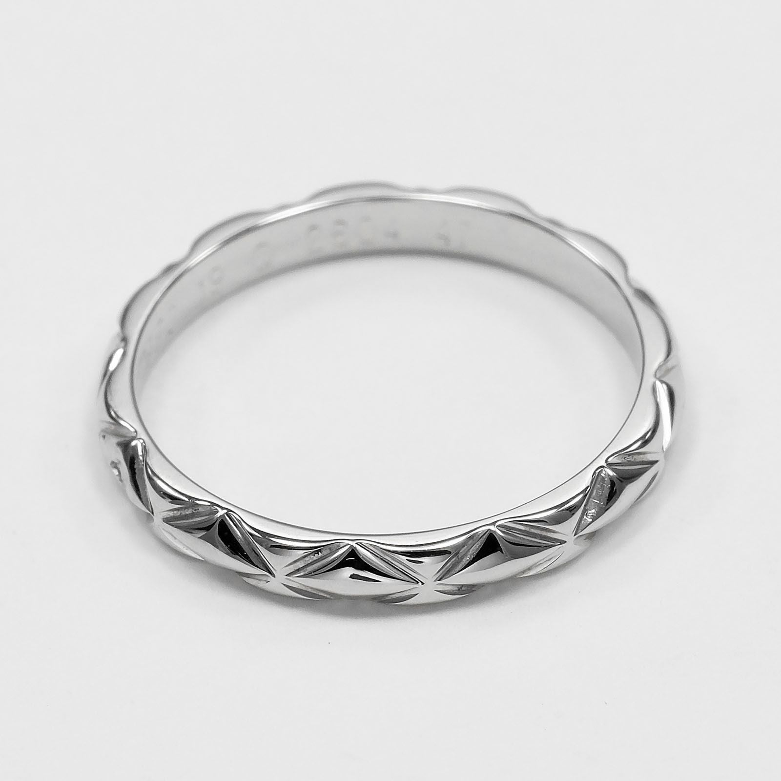 Chanel Quilted Small Platinum Ring — view 6