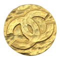 Chanel CC Logo Vintage Gold Plated Brooch