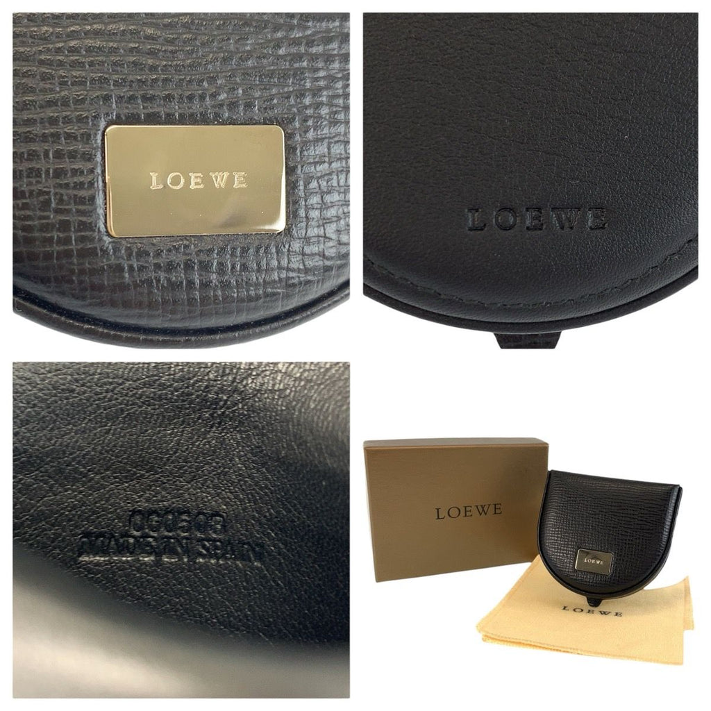 Loewe Vintage Black Silver Leather Coin Purse — view 3