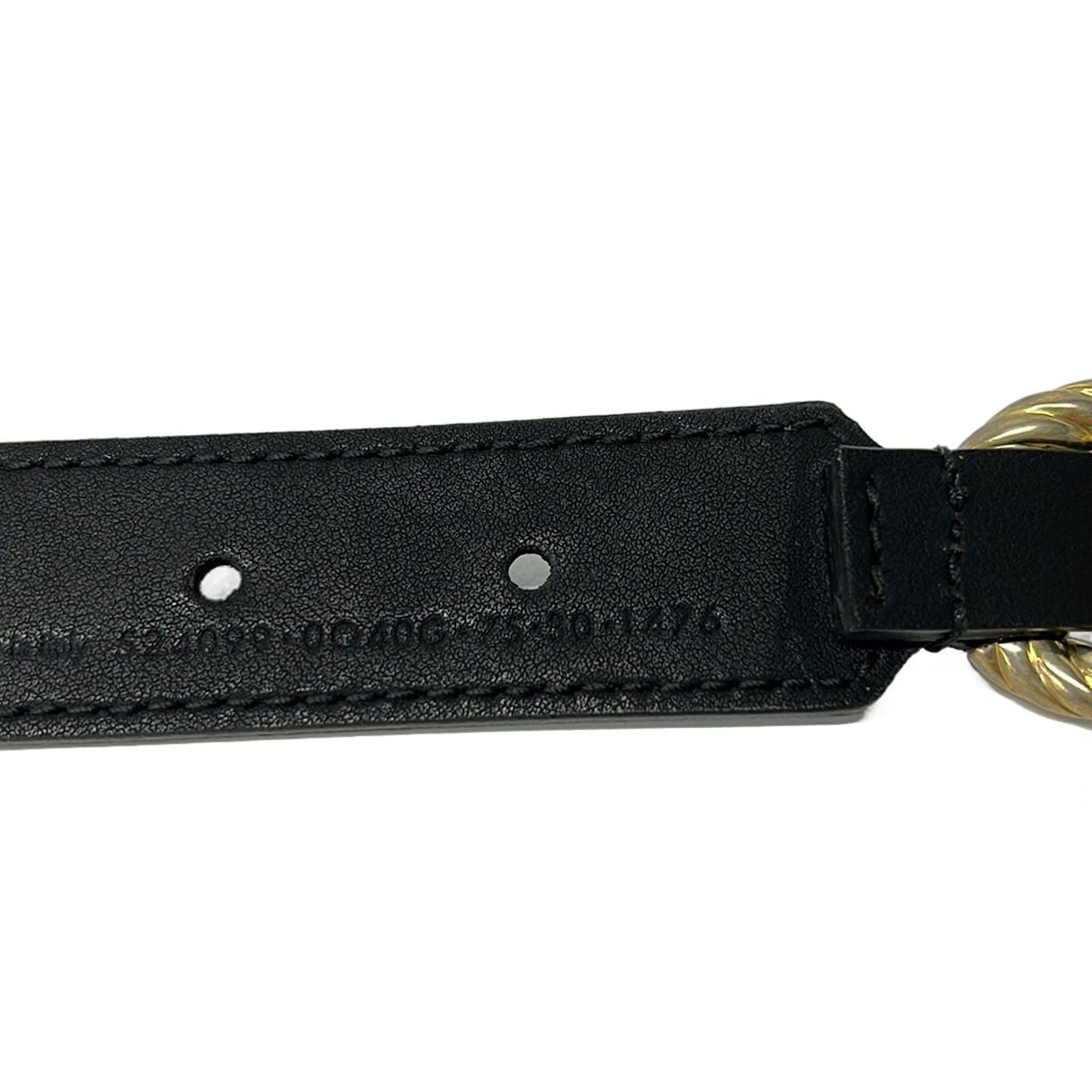 Gucci Belt 75 30 Black Gold Double Leather — view 5
