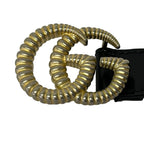 Gucci Belt 75 30 Black Gold Double Leather — view 3