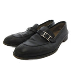 Hermes Loafers Shoes Logo Leather 41 Black