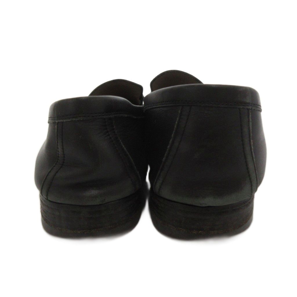 Hermes Loafers Shoes Logo Leather 41 Black — view 5