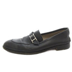 Hermes Loafers Shoes Logo Leather 41 Black — view 2
