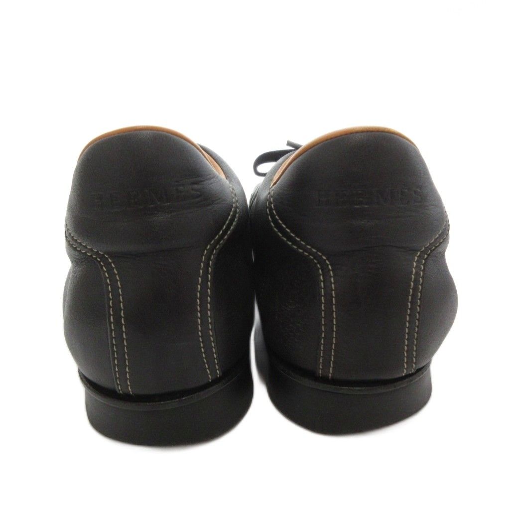 Hermes Leather Sneakers Quick Lace Up 42.5 Black — view 5