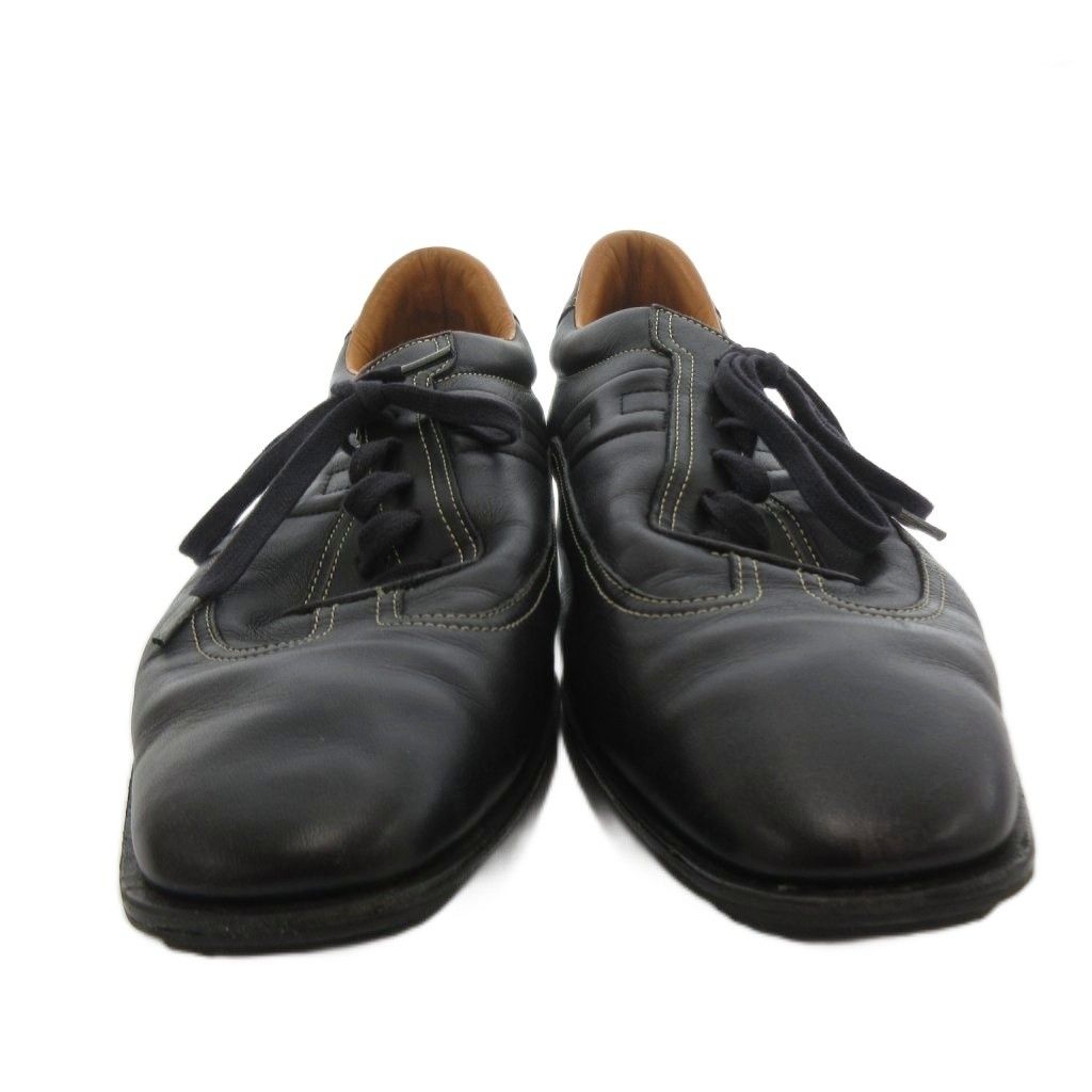 Hermes Leather Sneakers Quick Lace Up 42.5 Black — view 4