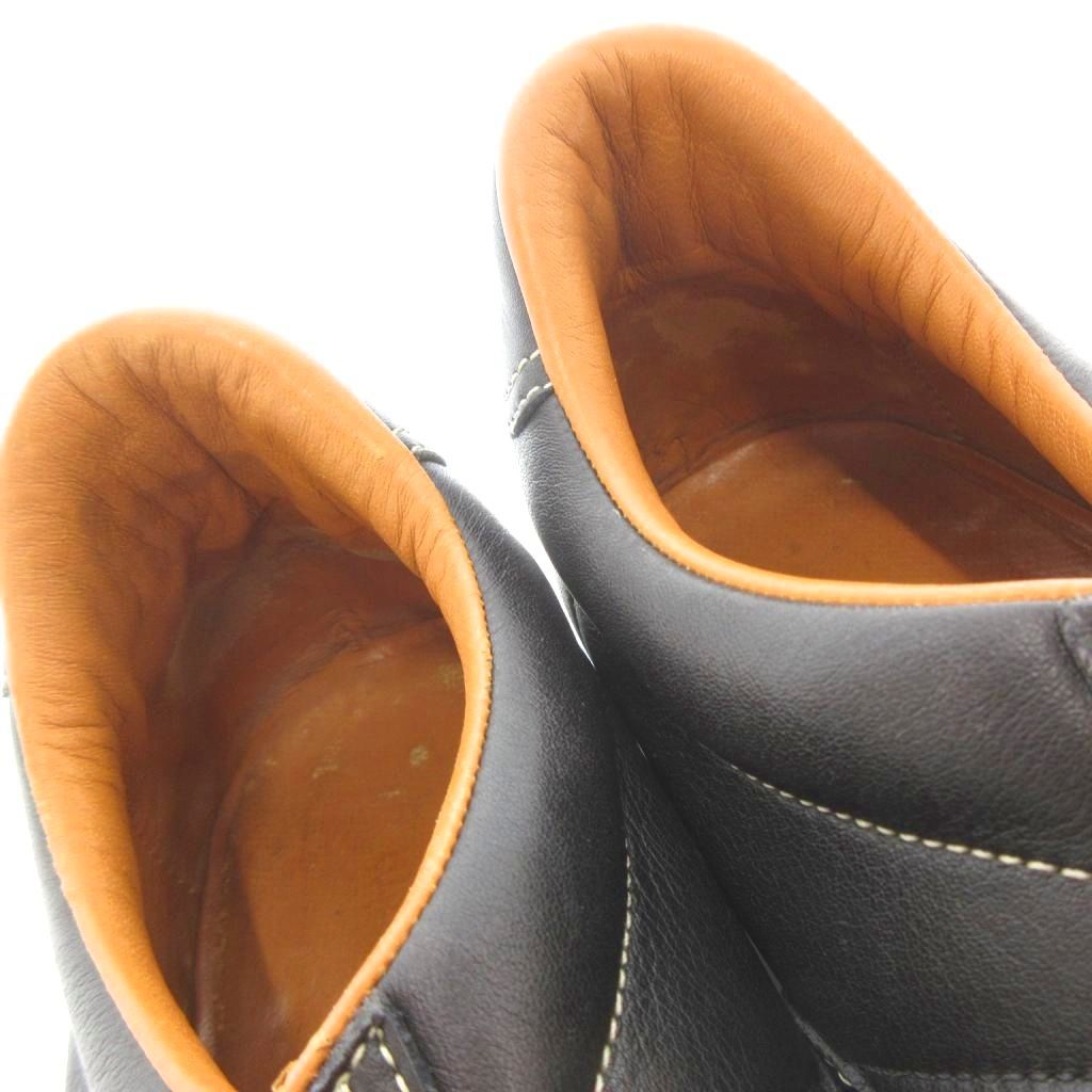 Hermes Leather Sneakers Quick Lace Up 42.5 Black — view 8
