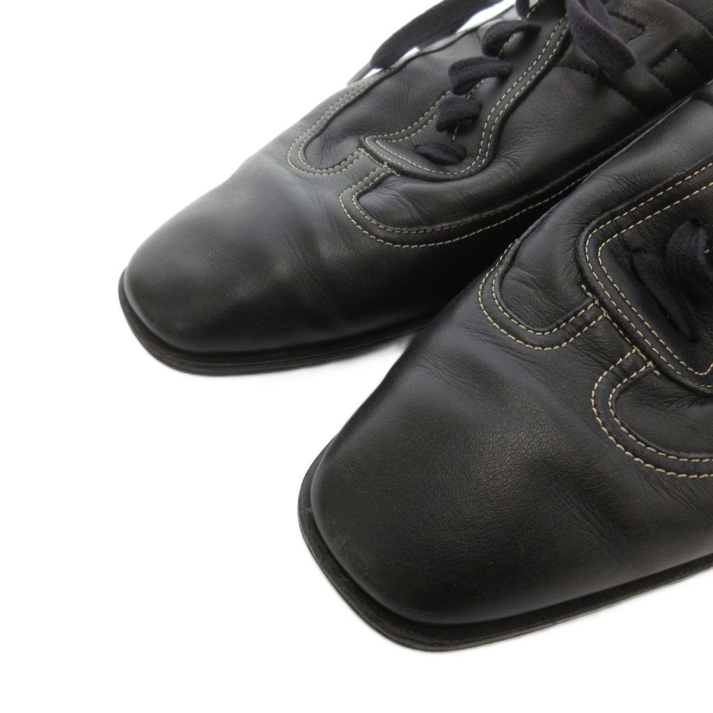 Hermes Leather Sneakers Quick Lace Up 42.5 Black — view 3