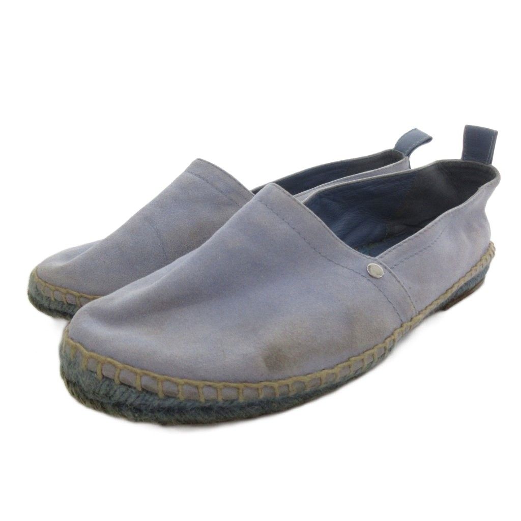 Hermes Slip on Shoes Espadrilles Suede 41 Light Blue