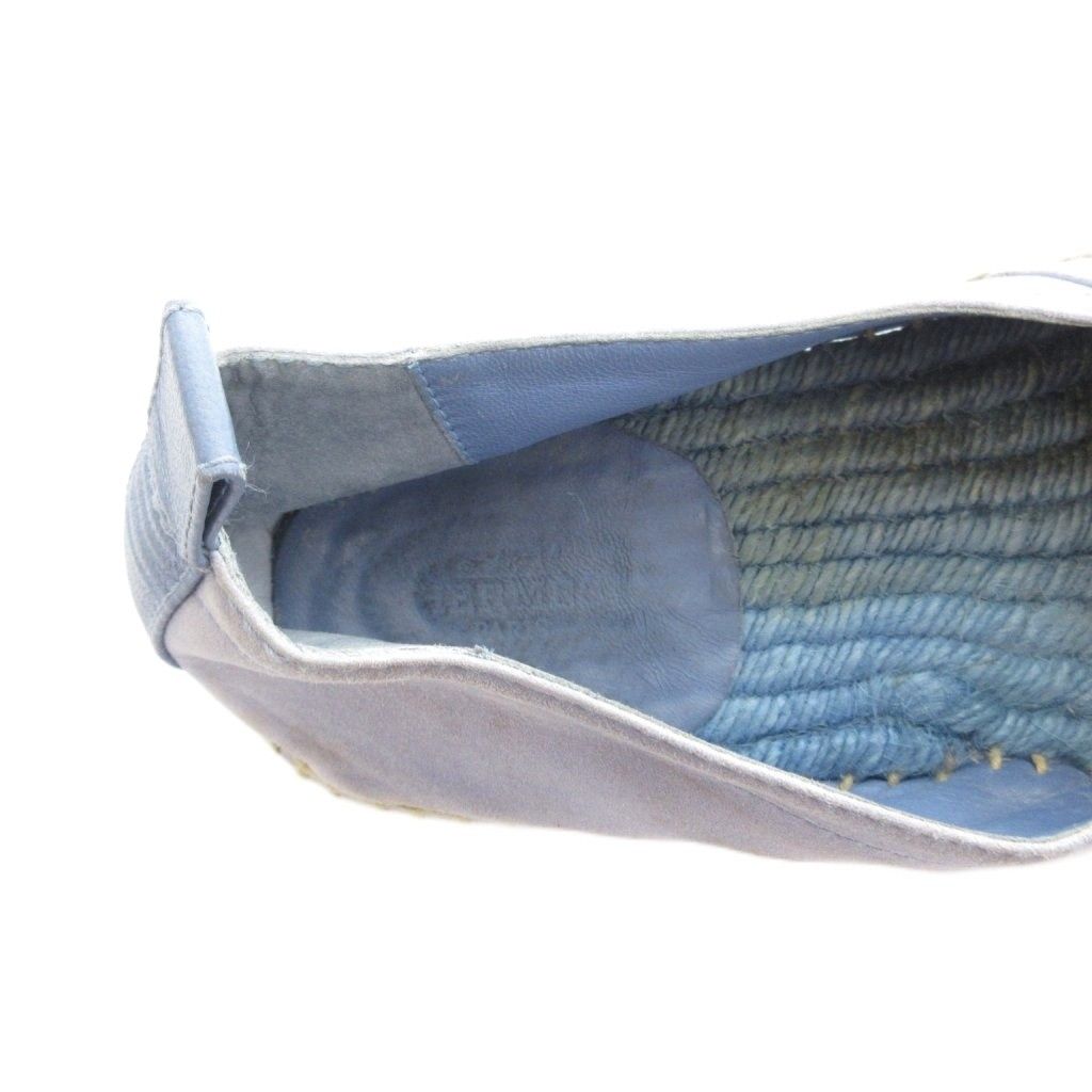 Hermes Slip on Shoes Espadrilles Suede 41 Light Blue — view 7