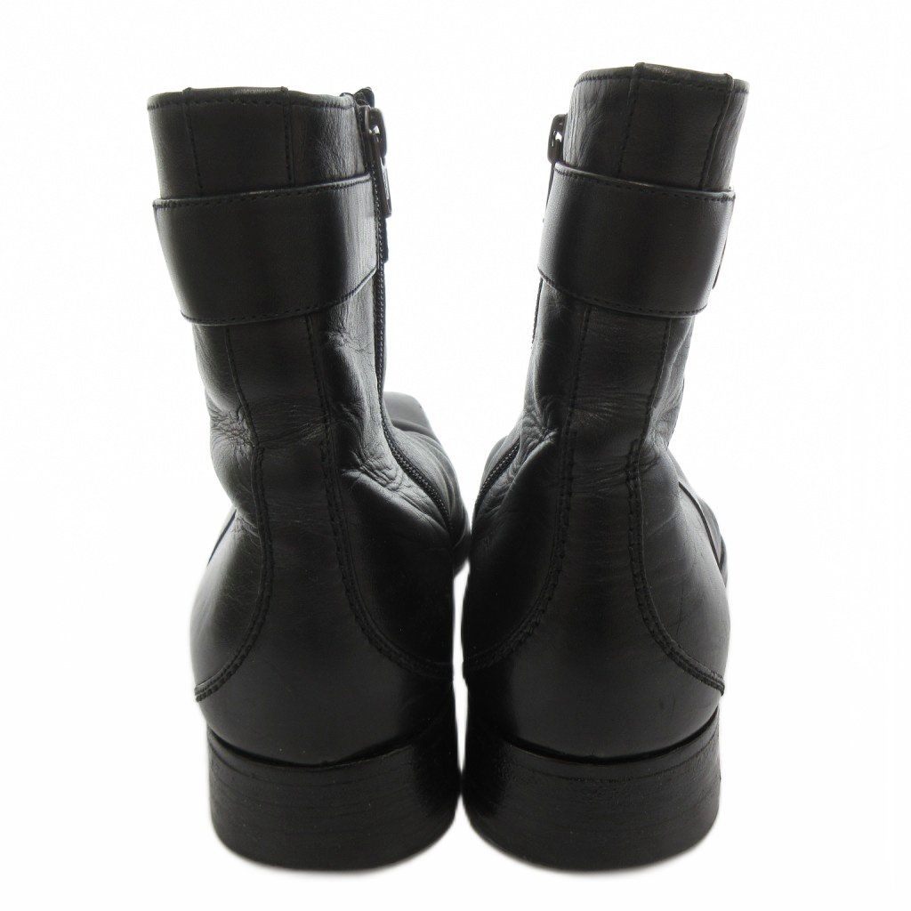 Gucci Short Boots GG Side Zip Leather 41.5 Black — view 5