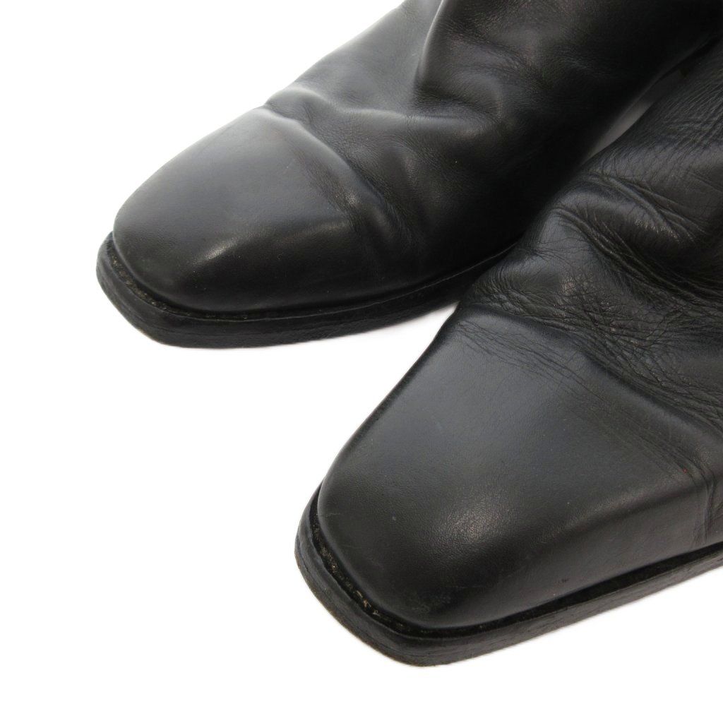 Gucci Short Boots GG Side Zip Leather 41.5 Black — view 3