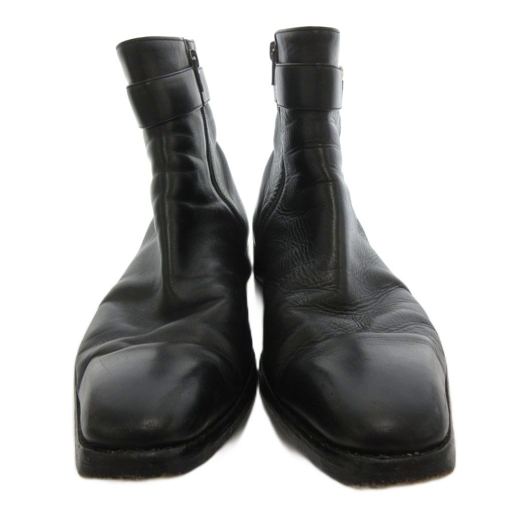 Gucci Short Boots GG Side Zip Leather 41.5 Black — view 4