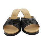 Chanel Sandals Pin Heels Leather CC Logo 7 Black Beige — view 4
