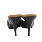 Chanel Sandals Pin Heels Leather CC Logo 7 Black Beige — view 5