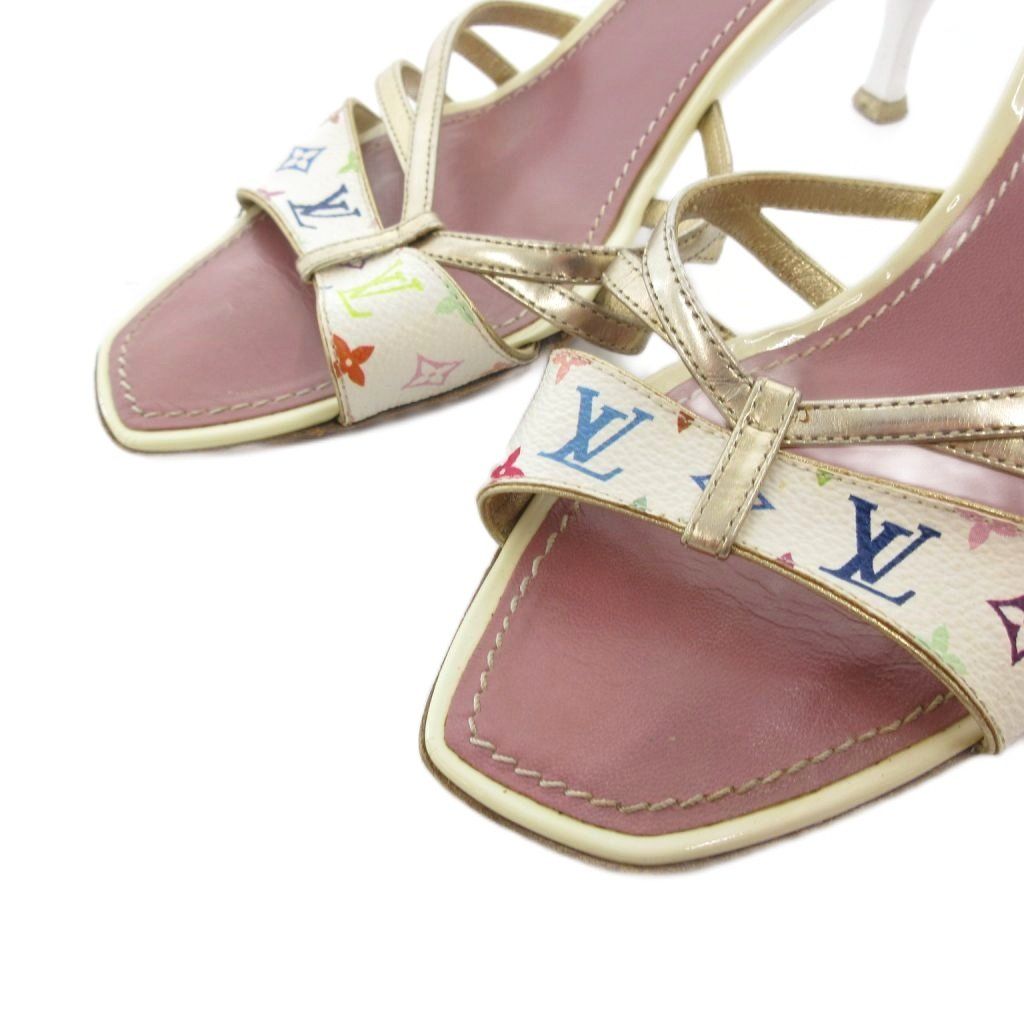 Louis Vuitton Sandals Monogram Strap Pin Heels Multicolor — view 3