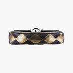 Gucci Metallic Crackle Gold Black Leather Handbag — view 3