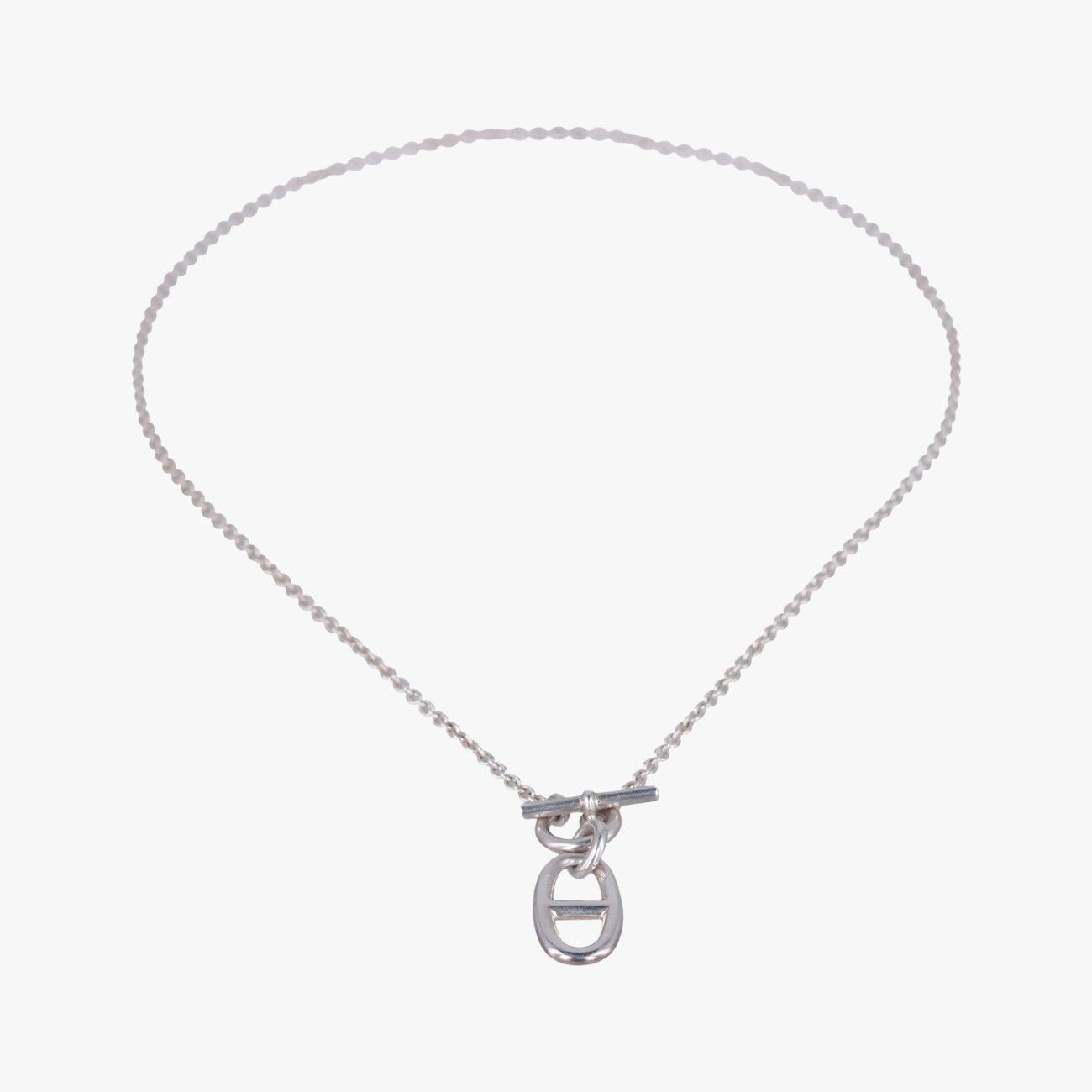 Hermes Chaine D'ancre Amulet Silver Necklace — view 3