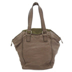 Saint Laurent Handbag Leather Logo Brown — view 2