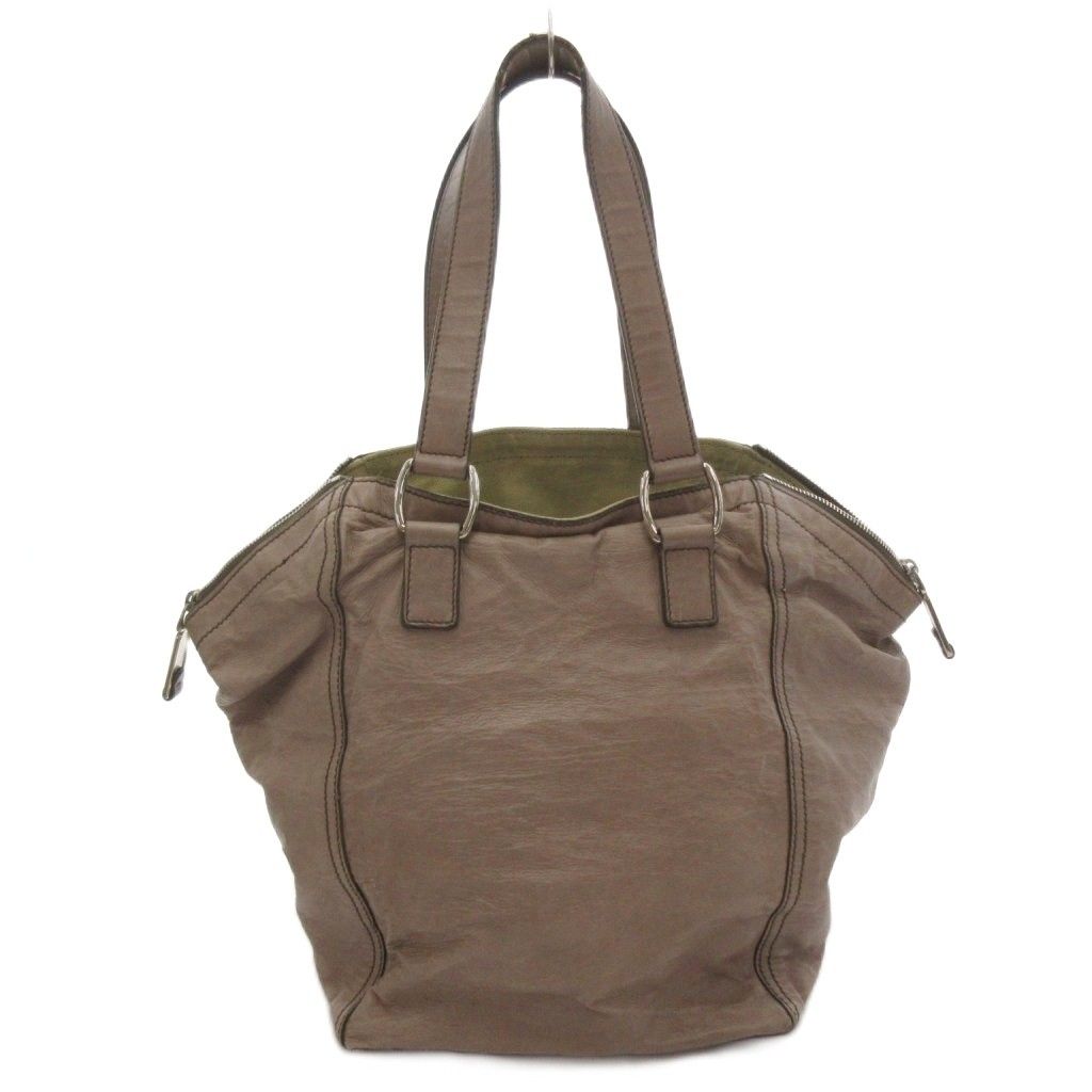 Saint Laurent Handbag Leather Logo Brown — view 2