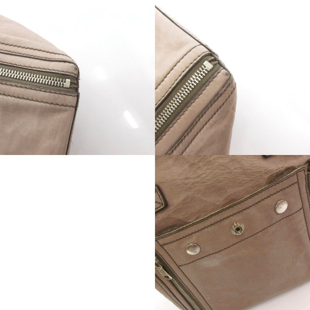 Saint Laurent Handbag Leather Logo Brown — view 9