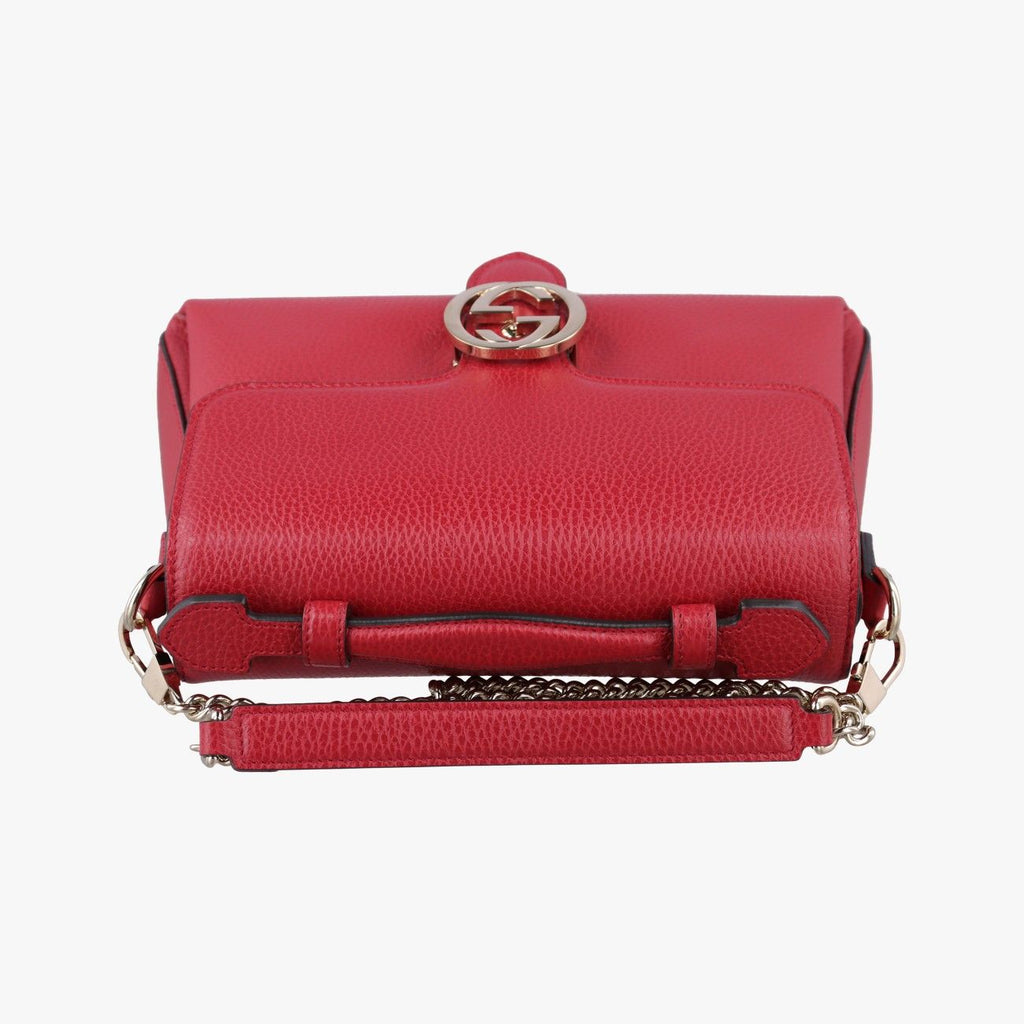 Gucci Interlocking Red Leather Shoulder — view 8